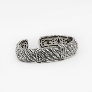 Judith Ripka CZ 925 Sterling Silver  Cuff Bracelet